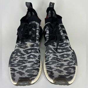 Adidas NMD R1 Men’s Size 12  CQ2444 Gray White Black Running Athletic Shoes
